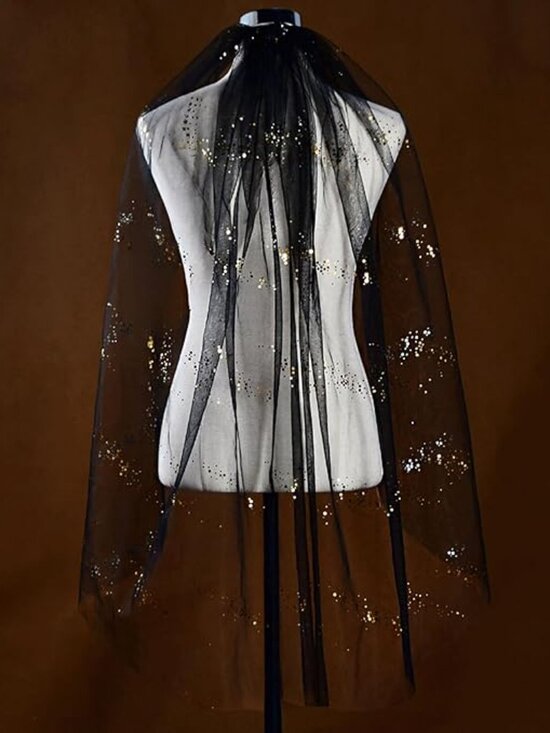 Gothic Black Long Veil